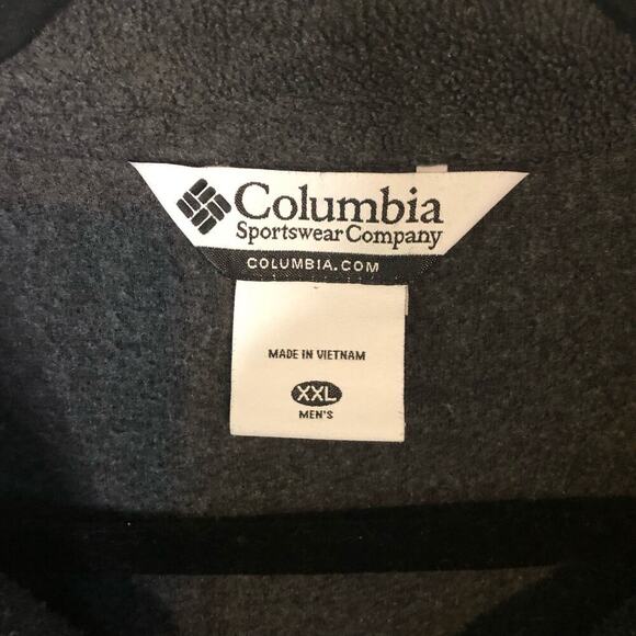 Columbia Men's Charcoal Gray Fleece Vest Full Zip Pockets Activewear Size XXL - Picture 6 of 8